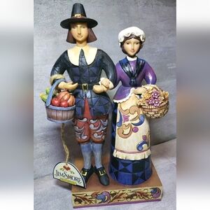 Jim Shore 2011 "Pilgrims Proud" 4022907 Couple Thanksgiving Hand Made